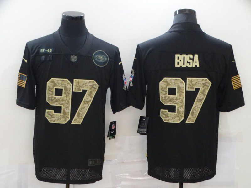 Men San Francisco 49ers 97 Bosa Black camo Lettering 2020 Nike NFL Jersey